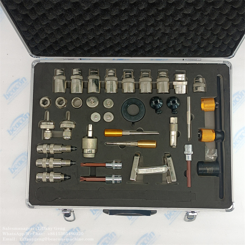 G15-1 Juego de 38 piezas de herramientas para desmontar inyectores Common Rail de combustible, compatibles con inyectores Bosch, Denso y de todo tipo. Incluye instrumento de reparación y extracción.