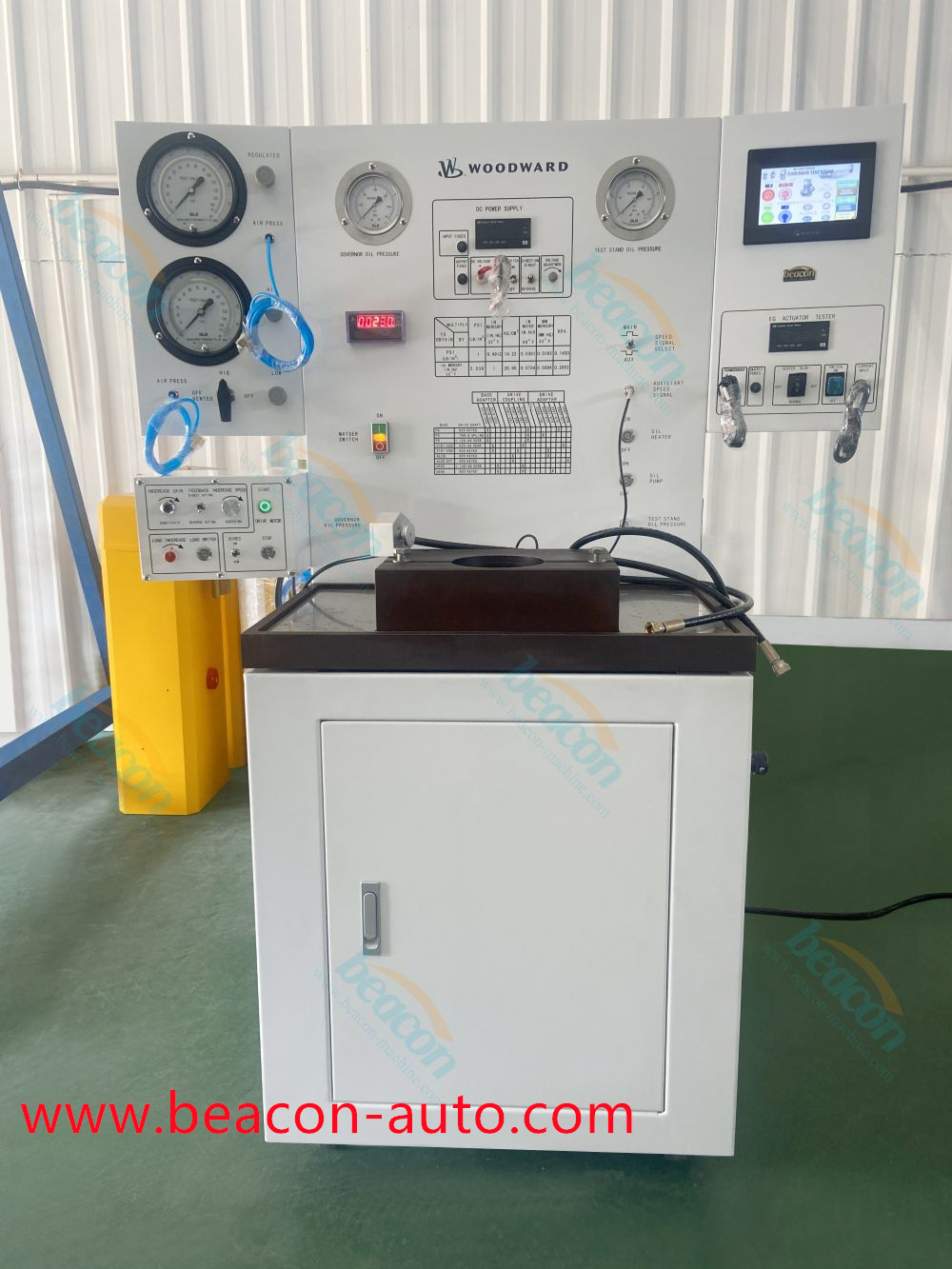 Banco de pruebas para reguladores de velocidad Woodward BK2000