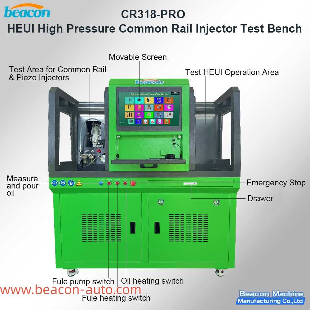 Banco de pruebas CR318-PRO para inyectores diésel Common Rail e inyectores HEUI